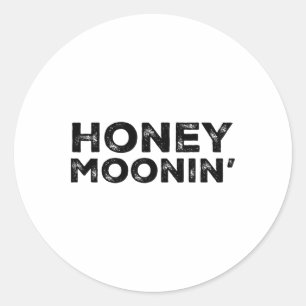 Honeymoon Vacation Couples Married Matching Honey  Classic Round Sticker