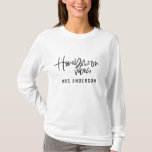 Honeymoon Vibes script text wedding T-Shirt<br><div class="desc">Honeymoon Vibes design. Modern script text hand lettered design to make your honeymoon extra special. The perfect gift wedding for you soon to be married friend or just a treat for yourself. Part of a collection.</div>