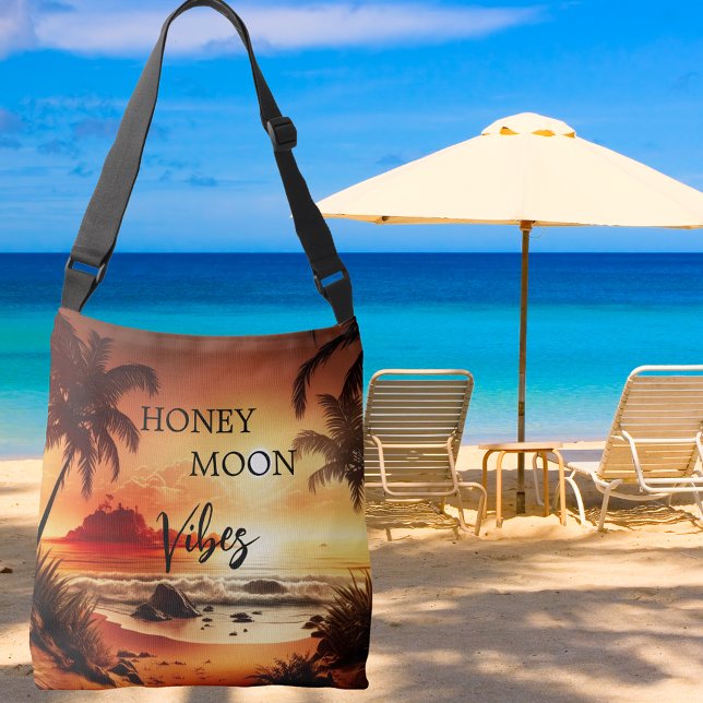 Honeymoon vibes tropical sunset beach moon crossbody bag (Creator Uploaded)