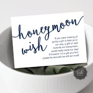 Honeymoon Wish Cash Fund, a note on gifts Enclosure Card