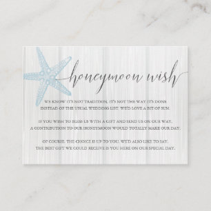 Honeymoon Wish Enclosure Card Beach Wedding Insert