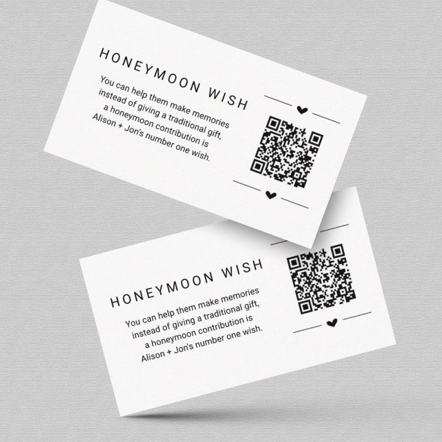 Honeymoon Wish / Fund Card w QR Code Insert (Creator Uploaded)