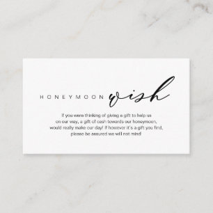 Honeymoon Wish, Modern romantic design Enclosure Card