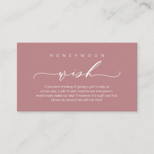 Honeymoon Wish, Modern romantic design Enclosure Card