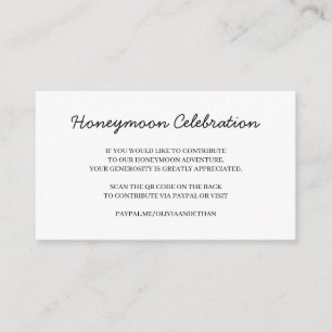 Honeymoon Wish QR Code Wedding Card