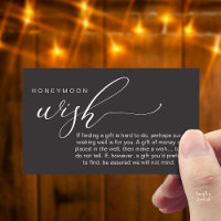 Honeymoon Wish Wishing Well, Fund, A Note On Gifts