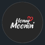 Honeymoonin - Bride Groom Couple Love Marriage Wed Classic Round Sticker<br><div class="desc">Honeymoonin - Bride Groom Couple Love Marriage Wedding</div>