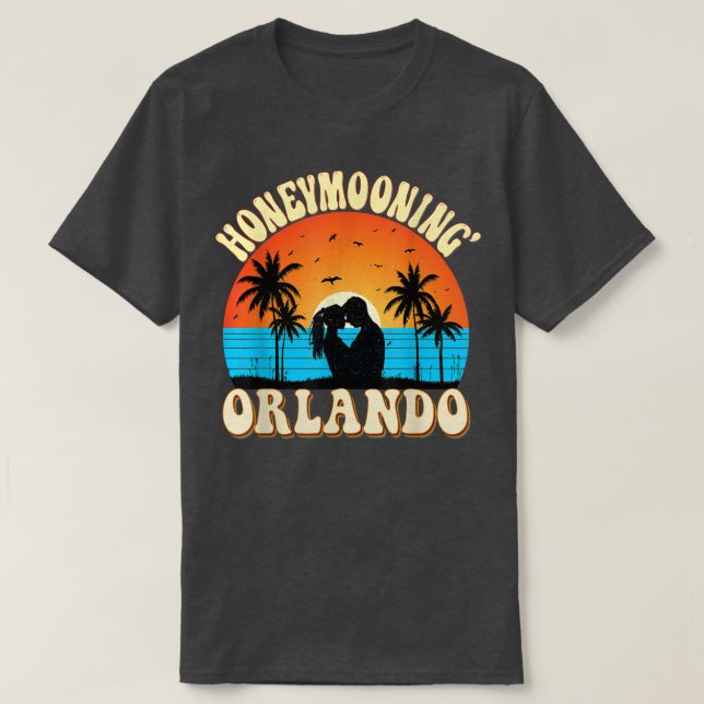 Honeymoonin Bride Groom Florida Sunset Honeymoon i T-Shirt (Design Front)