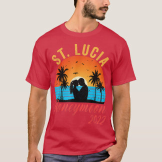 Honeymoonin Bride Groom Vintage St Lucia Honeymoon T-Shirt