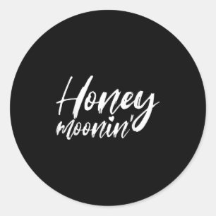 Honeymoonin Honeymoon Bride Groom Matching Couple  Classic Round Sticker
