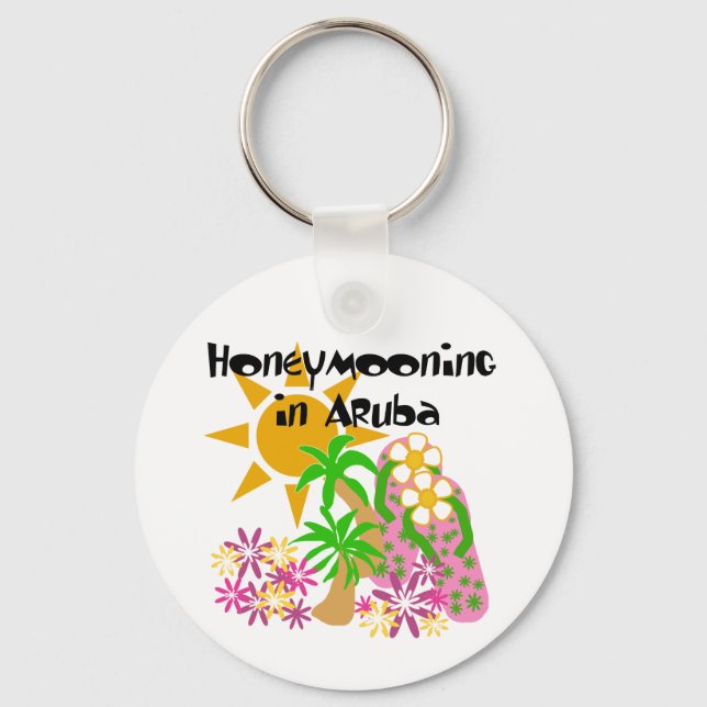 Honeymooning in Aruba Key Ring (Front)