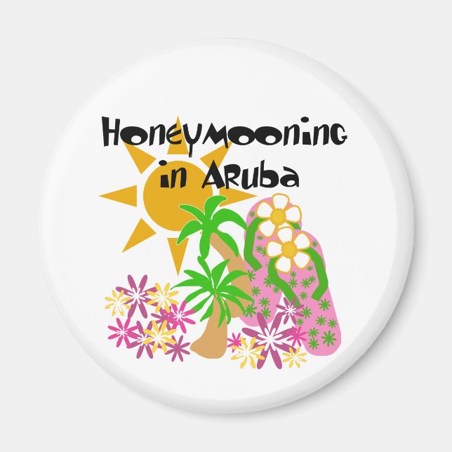 Honeymooning in Aruba Magnet (Front)