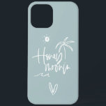 Honeymooning palm tree wedding gift beach iPhone 12 pro max case<br><div class="desc">Modern,  hand lettered script calligraphy to let everyone know this isn't just a holiday. This is your honeymoon. Part of a collection. Change the colour to customise.</div>