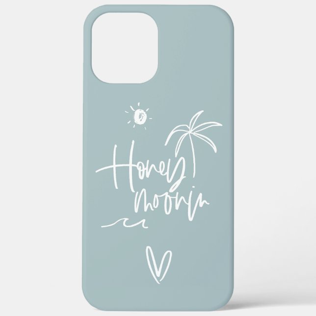 Honeymooning palm tree wedding gift beach Case-Mate iPhone case (Back)