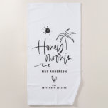 Honeymooning palm tree wedding gift beach towel<br><div class="desc">Modern,  hand lettered script calligraphy to let everyone know this isn't just a holiday. This is your honeymoon. Part of a collection. Change the colour to customise.</div>