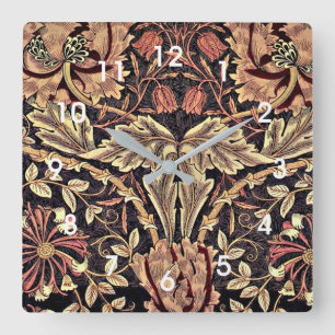 Honeysuckle, a William Morris vintage design Square Wall Clock