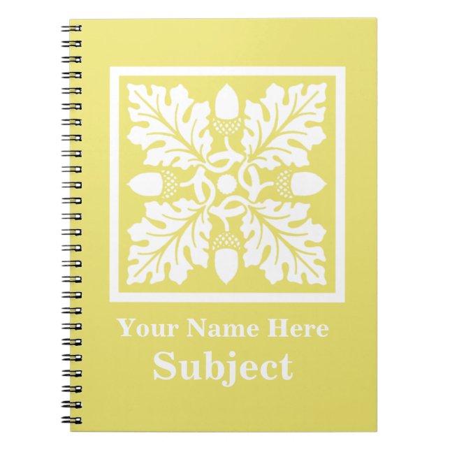 Honeysuckle Acorn and Leaf Tile Design Notebook (Front)