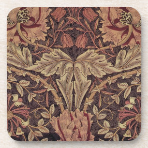 Honeysuckle by William Morris, Garden Flowers Art Coaster