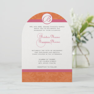 Honeysuckle  & Coral Rose Wedding Invites