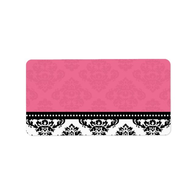 Honeysuckle Damask Wedding Address Labels (Front)