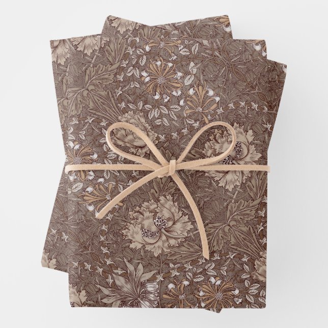 Honeysuckle Delight William Morris Larkspur Wrapping Paper Sheet (In situ)