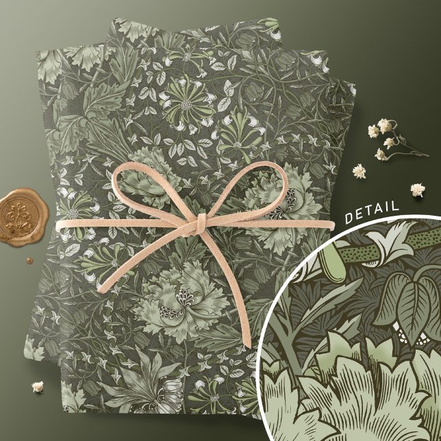Honeysuckle Delight William Morris Larkspur Wrapping Paper Sheet (Creator Uploaded)