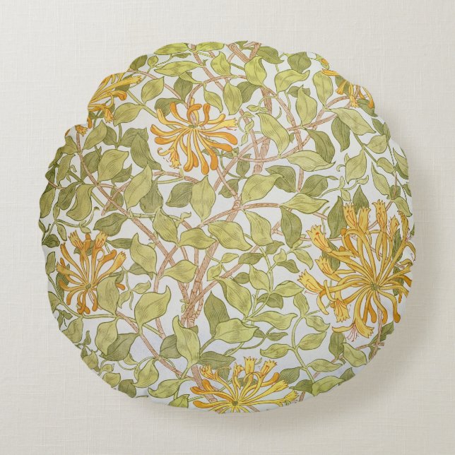 'Honeysuckle' design, 1883 Round Cushion (Front)