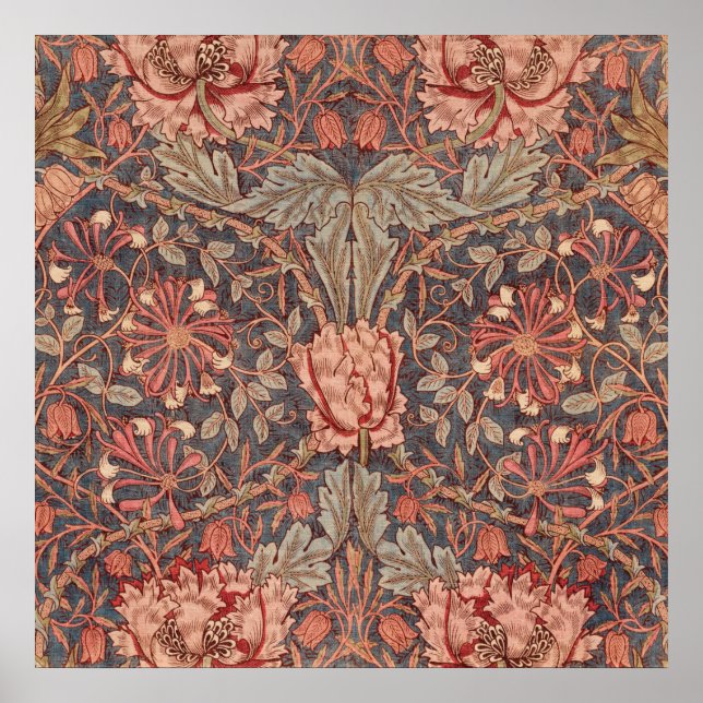 Honeysuckle, Floral Pattern by William Morris Poster (Front)