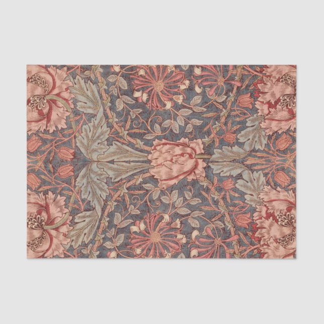 Honeysuckle, Floral Pattern by William Morris Tissue Paper (Front)