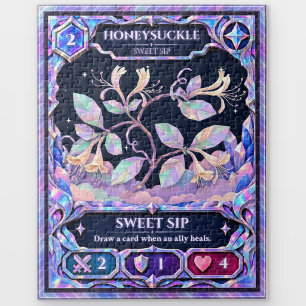 Honeysuckle Flower, Rainbow Foil Art Jigsaw Puzzle