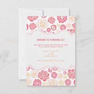 Honeysuckle Flowers Summer 21st Birthday Invite