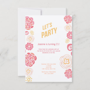 Honeysuckle Flowers Summer 21st Birthday Invite