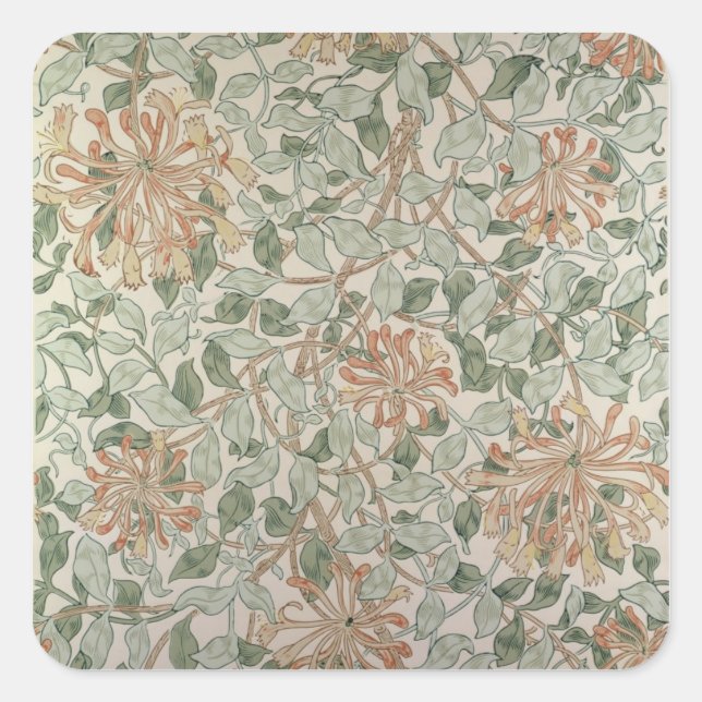 'Honeysuckle II' design Square Sticker (Front)