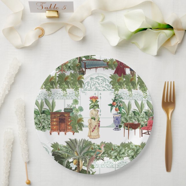 Honeysuckle in Waiting | White Paper Plate (Wedding)