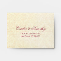 Honeysuckle & Ivory Damask: Wedding RSVP Linen A2