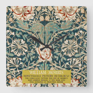 Honeysuckle Pattern - Design of William Morris Square Wall Clock