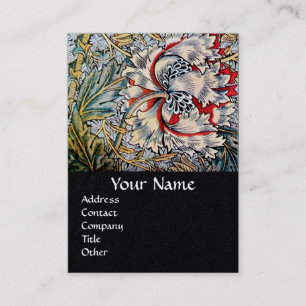 HONEYSUCKLE Pink Red White Black Floral Business Card