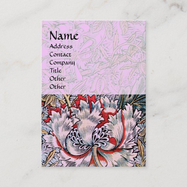 HONEYSUCKLE ,pink red white brown Business Card (Front)