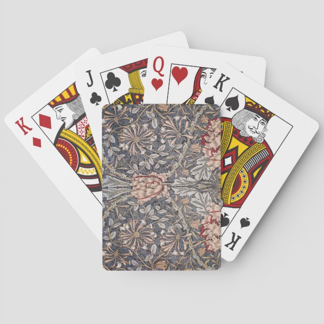 Honeysuckle Print (by William Morris) Playing Cards (Back)