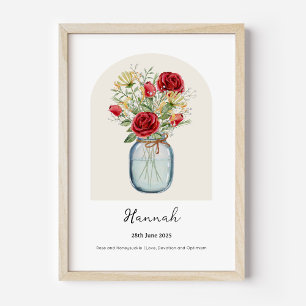 Honeysuckle Rose Birth Month Flower Poster