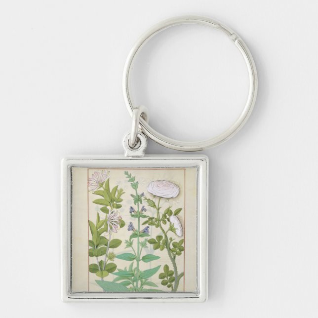 Honeysuckle, Sage and Rose Key Ring (Front)
