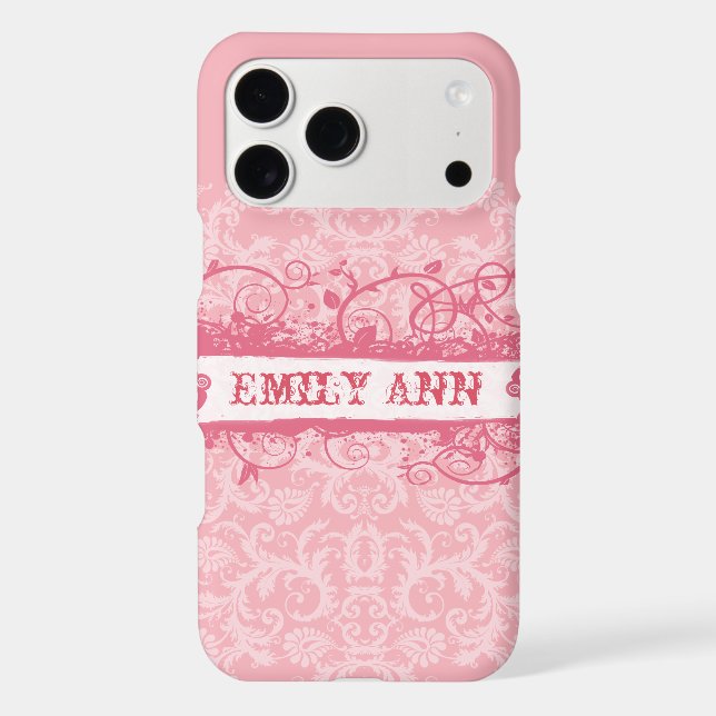Honeysuckle Swirl Grunge iPhone Case (Back)