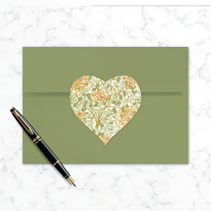 Honeysuckle Vintage Pattern William Morris Heart Sticker