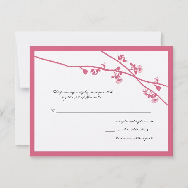 Honeysuckle Wild Flower Branches Wedding RSVP (Front)