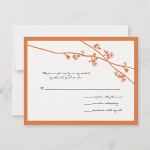 Honeysuckle Wild Flower Branches Wedding RSVP Card