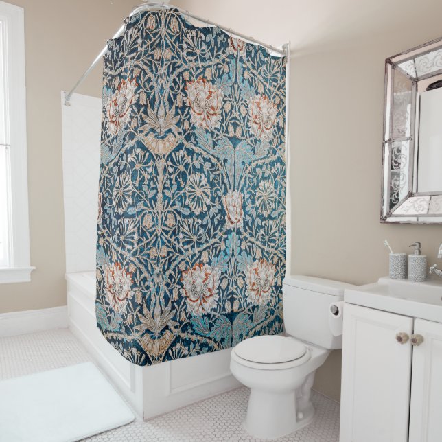 Honeysuckle, William Morris Shower Curtain (In Situ)