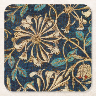 Honeysuckle, William Morris Square Paper Coaster