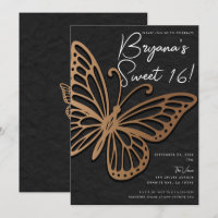 Honeywind Brown Black Boho Butterfly Sweet 16
