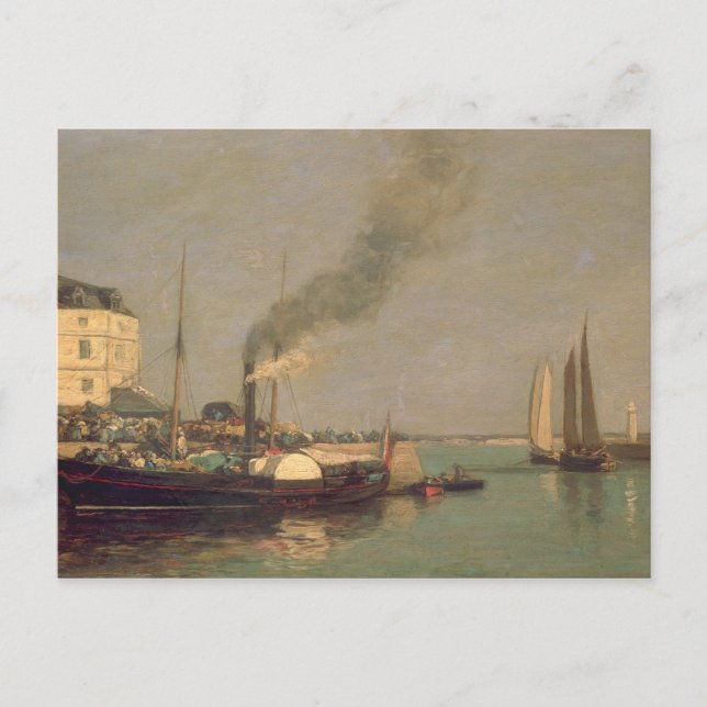 Honfleur. La Jetee, 1854-57 (oil on panel) Postcard (Front)