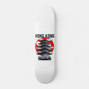 Hong Kong Button Luggage Tag Skateboard